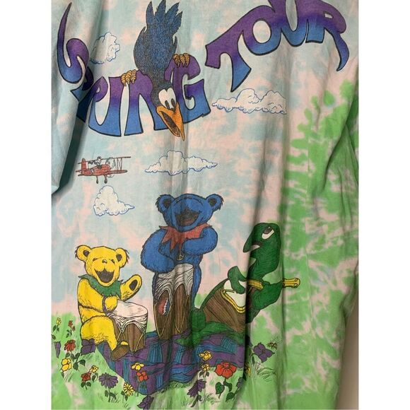 Vintage 1992 Spring Tour Grateful Dead 100% cotton Liquid Blue tie dye men's XL - Picture 7 of 7